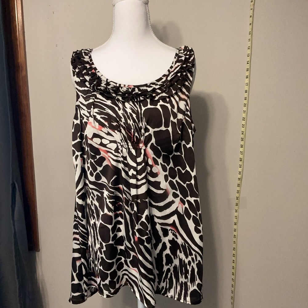 Stylish Brown and White Animal Print Women's Top